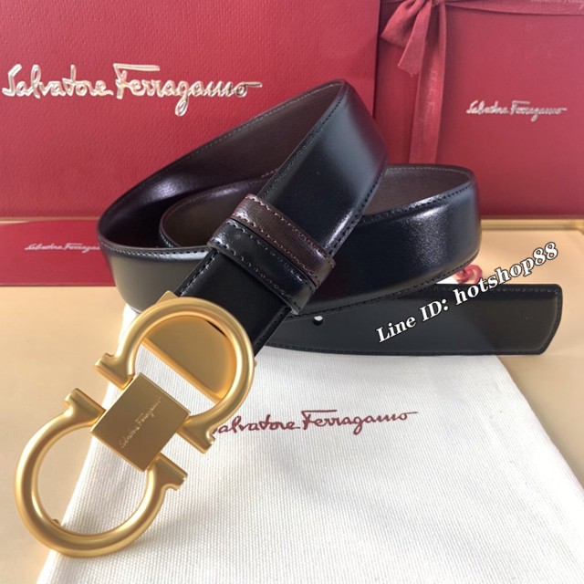 菲拉格慕專櫃款男士皮帶 Ferragamo精品銅扣腰帶  jjp1951